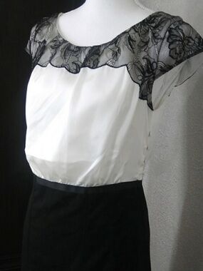 H&M office Lace Yoke Cap Sleeve Shell dress